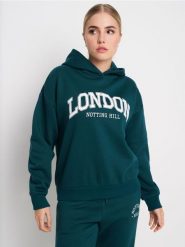 Bluza z napisem - zielony. Zielone bluzy Sinsay, l, bez wzorów, bez kaptura. Za 39.99 zł.