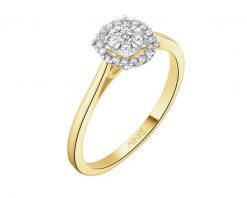 Pierścionek z żółtego złota z brylantami - 0,15 ct - próba 585. Żółte pierścionki Apart, z brylantem, złote. Za 2,990.00 zł.
