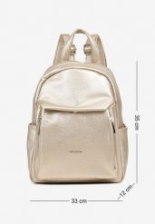 Złoty Plecak z Ozdobnym Napisem Niluvisa. Żółte plecaki Born2be, bez wzorów, z jeansu. Za 189.99 zł.