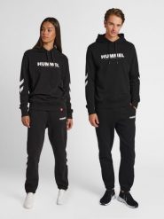 Bluza z kapturem Hummel Legacy Logo. Niebieskie bluzy Hummel, na wiosnę, xs, bez wzorów, z bawełny, z kapturem. Za 219.50 zł.