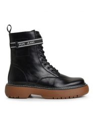 Pepe Jeans Trzewiki PLS50503 Czarny. Czarne botki Pepe Jeans, bez wzorów, z jeansu, bez obcasa, na płaskiej podeszwie, bez zapięcia. Za 579.99 zł.