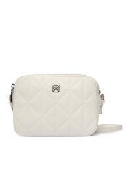 Calvin Klein Torebka Quilted Camera Bag LV04F3328G Biały. Białe listonoszki Calvin Klein, bez wzorów, ze skóry, bez dodatków. Za 449.99 zł.