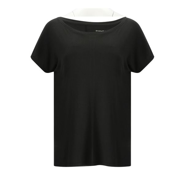Koszulka damska Endurance Carrolli. Czarne bluzki ENDURANCE, l, bez wzorów, sportowe, bez kołnierzyka, bez ramiączek. Za 157.50 zł.