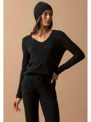 Perfect Cashmere Kaszmirowy sweter "Shannon" w kolorze czarnym rozmiar: L. Czarne swetry Perfect Cashmere, l, bez wzorów, z kaszmiru, bez ramiączek. Za 228.38 zł.