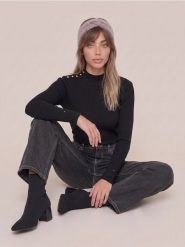 Bawełniane jeansy baggy z efektem sprania - czarny. Czarne jeansy Sinsay, bez wzorów. Za 59.99 zł.