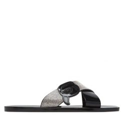 Klapki KARL LAGERFELD. Czarne klapki KARL LAGERFELD, bez wzorów, bez obcasa. Za 209.99 zł.