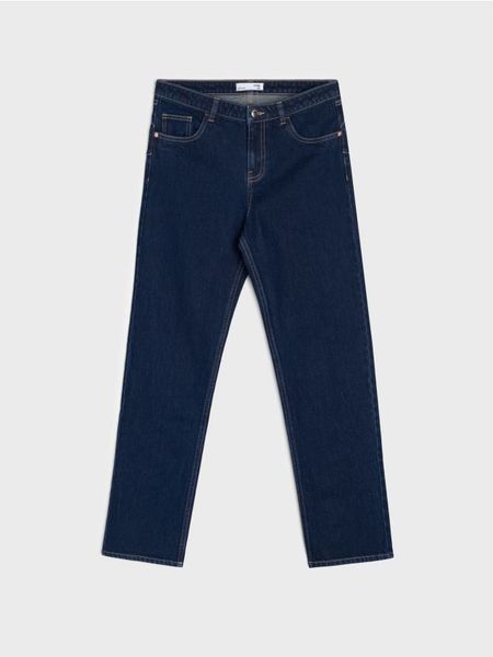 Jeansy straight leg push-up - niebieski. Niebieskie jeansy Sinsay, bez wzorów. Za 45.99 zł.