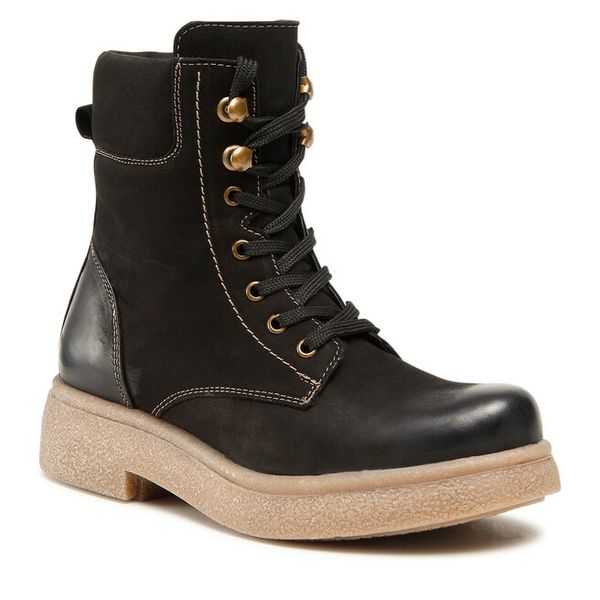 Trzewiki Lasocki. Czarne botki Lasocki, bez wzorów, bez obcasa, na płaskiej podeszwie, bez zapięcia. Za 279.99 zł.