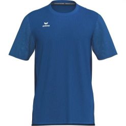 T-shirt Erima T&f Wings Function w kolorze niebieskim. Niebieskie t-shirty Erima, bez wzorów, ze skóry, bez kołnierzyka, bez ramiączek. Za 216.50 zł.