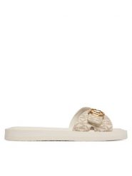 MICHAEL Michael Kors Klapki MK Pool 40R6MKFA1B Écru. Białe klapki MICHAEL Michael Kors, bez wzorów, ze skóry, bez obcasa. Za 319.99 zł.