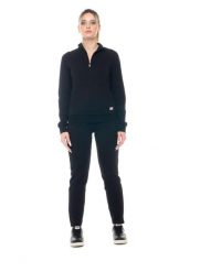 Bluza z bawełna z zamek błyskawiczny na co dzień. Białe bluzy LEONE 1947 APPAREL, bez wzorów, z bawełny, bez kaptura. Za 252.56 zł.