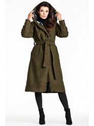 Awama Płaszcz zimowy w kolorze khaki rozmiar: L/XL. Brązowe płaszcze Awama, na zimę, l, bez wzorów, z puchu, bez kaptura. Za 247.69 zł.