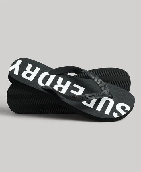 Superdry Code Core Sport Klapki - Czarny/Biały. Czarne klapki Superdry, bez wzorów, bez obcasa. Za 129.05 zł.
