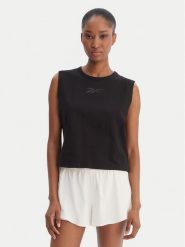 Reebok Top Erica RK25499CCW Czarny Relaxed Fit. Czarne topy Reebok, m, bez wzorów, z bawełny, bez kołnierzyka, bez ramiączek. Za 69.99 zł.