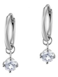 DIA DIAMONDS Srebrne kolczyki-kreole z topazami rozmiar: onesize. Szare kolczyki DIA DIAMONDS, z topazem, srebrne. Za 135.95 zł.