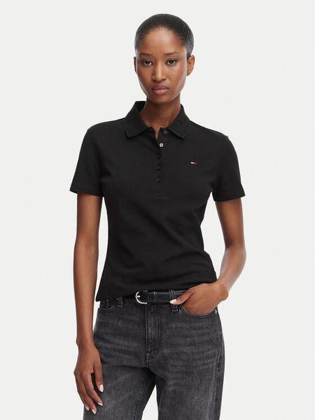 Tommy Jeans Polo Essential DW0DW22820 Czarny Regular Fit. Czarne koszulki polo Tommy Jeans, m, bez wzorów, z bawełny, bez kołnierzyka, bez ramiączek. Za 229.99 zł.