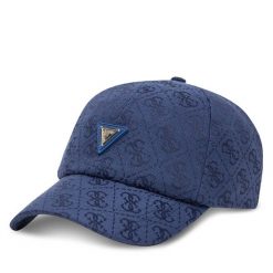 Czapka z daszkiem Guess. Niebieskie czapki Guess, z aplikacjami. Za 119.99 zł.