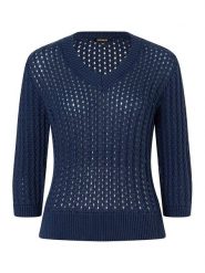 More & More Sweter w kolorze granatowym rozmiar: 46. Niebieskie swetry More & More, bez wzorów, bez ramiączek. Za 114.44 zł.