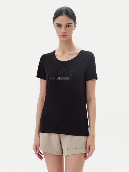 EA7 Emporio Armani T-Shirt 7W000094 AF10373 UC001 Czarny Slim Fit. Czarne t-shirty EA7 Emporio Armani, xl, bez wzorów, z bawełny, bez kołnierzyka, bez ramiączek. Za 199.99 zł.