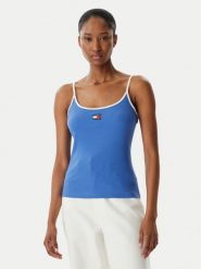 Tommy Jeans Top DW0DW22261 Niebieski Slim Fit. Niebieskie topy Tommy Jeans, xl, bez wzorów, z bawełny, bez kołnierzyka, bez ramiączek. Za 149.99 zł.