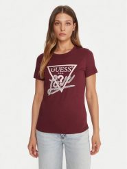 Guess T-Shirt W5YI40 I3Z14 Czerwony Regular Fit. Czerwone t-shirty Guess, l, z aplikacjami, z bawełny, bez kołnierzyka, bez ramiączek. Za 219.99 zł.