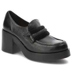 Czarne Półbuty Lemar Wygodne Skórzane Buty. Czarne czółenka Lemar, bez wzorów, ze skóry, bez obcasa, na obcasie, bez zapięcia. Za 314.99 zł.