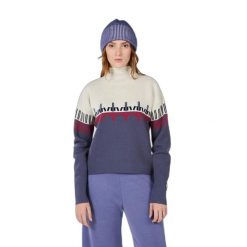 Sweter golf z wzorem dla kobiet Rossignol. Niebieskie golfy Rossignol, bez wzorów, bez ramiączek. Za 729.00 zł.