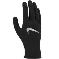 Rękawice Zimowe Damskie ThermaFit. Czarne rękawiczki Nike, bez wzorów, sportowe. Za 335.99 zł.