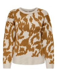 ONLY Sweter w kolorze jasnobrązowo-beżowym rozmiar: L. Brązowe swetry Only, l, bez wzorów, ze splotem, bez ramiączek. Za 152.98 zł.