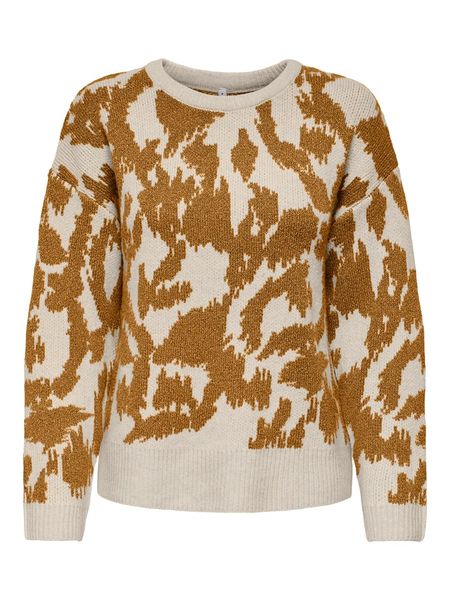 ONLY Sweter w kolorze jasnobrązowo-beżowym rozmiar: S. Brązowe swetry Only, s, bez wzorów, ze splotem, bez ramiączek. Za 95.69 zł.