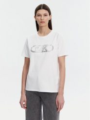 MICHAEL Michael Kors T-Shirt MS551SC2ZU Biały Regular Fit. Białe t-shirty MICHAEL Michael Kors, m, bez wzorów, z bawełny, bez kołnierzyka, bez ramiączek. Za 299.99 zł.