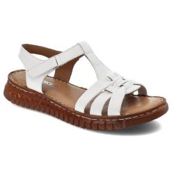 Białe Sandały Artiker Wygodne Obuwie Damskie. Białe sandały Artiker, bez wzorów, ze skóry, eleganckie, bez obcasa, bez zapięcia. Za 249.00 zł.