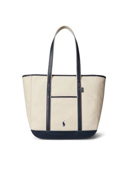 Polo Ralph Lauren Torebka 428968158002 Écru. Shopper Polo Ralph Lauren, bez wzorów, z materiału, bez dodatków. Za 1,299.00 zł.