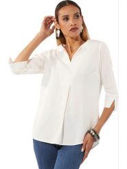 WITT WEIDEN Bluzka w kolorze kremowym rozmiar: 44. Brązowe bluzki WITT WEIDEN, bez wzorów, bez kołnierzyka, bez ramiączek. Za 104.99 zł.