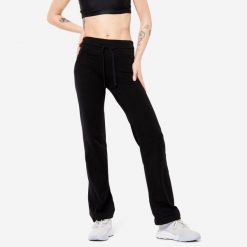 Legginsy fitness damskie Domyos. Czarne legginsy DOMYOS, xl, bez wzorów, z bawełny. Za 69.99 zł.