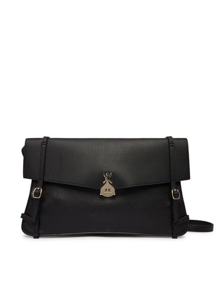 Patrizia Pepe Torebka 8B0331/L162 Czarny. Czarne listonoszki Patrizia Pepe, bez wzorów, ze skóry, bez dodatków. Za 1,619.00 zł.