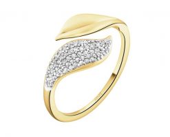 Pierścionek z żółtego złota z diamentami - 0,14 ct - próba 585. Żółte pierścionki Apart, z diamentem, złote. Za 4,090.00 zł.