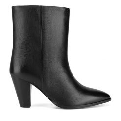 Botki Gino Rossi. Czarne botki Gino Rossi, bez wzorów, bez obcasa, na słupku, bez zapięcia. Za 399.99 zł.