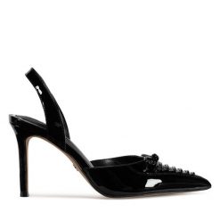 Sandały Nine West. Czarne sandały Nine West, bez wzorów, bez obcasa, na szpilce, bez zapięcia. Za 229.99 zł.