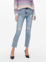 ONLY Dżinsy - Slim fit - w kolorze błękitnym rozmiar: XS/L32. Niebieskie jeansy Only, l, z aplikacjami, z podwyższonym stanem. Za 39.58 zł.