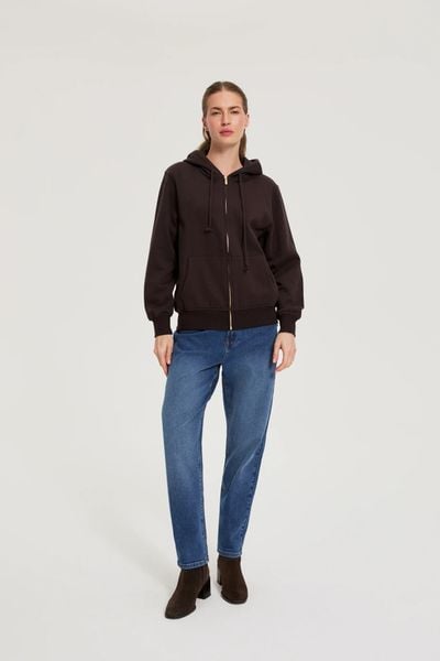 Bluza z kapturem brązowa. Brązowe bluzy MOODO, l, bez wzorów, z bawełny, z kapturem. Za 139.99 zł.