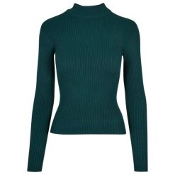 Damski sweter z prążkowanym golfem Urban Classics. Czerwone golfy Urban Classics, bez wzorów, z dzianiny, bez ramiączek. Za 175.50 zł.