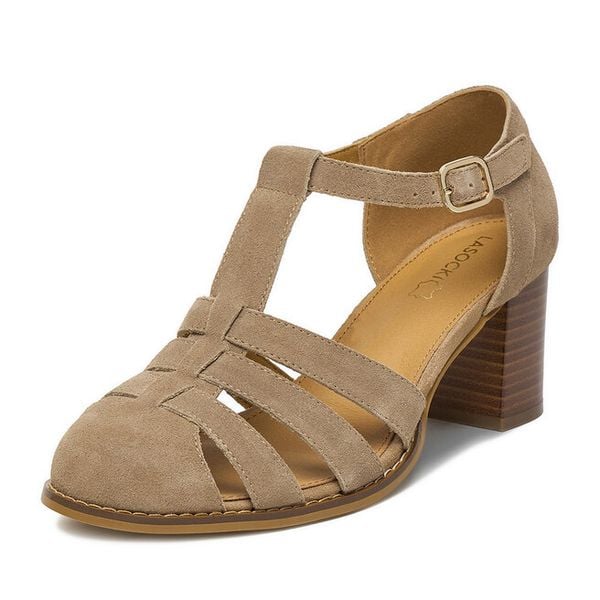 Sandały Lasocki. Brązowe czółenka Lasocki, bez wzorów, bez obcasa, na słupku, bez zapięcia. Za 249.99 zł.