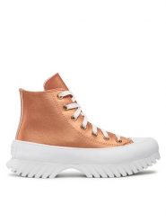 Converse Botki Chuck Taylor All Star Lugged 2.0 Hi A01304C Pomarańczowy. Brązowe botki Converse, bez wzorów, z materiału, bez obcasa, na płaskiej podeszwie, bez zapięcia. Za 469.99 zł.