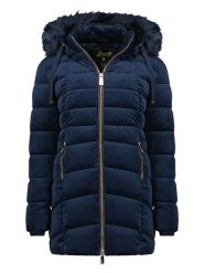 Geographical Norway Płaszcz pikowany "Bilove" w kolorze granatowym rozmiar: M. Niebieskie płaszcze Geographical Norway, m, bez wzorów, bez kaptura. Za 303.06 zł.