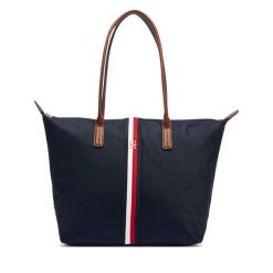 Torebka Tommy Hilfiger. Niebieskie shopper TOMMY HILFIGER, bez wzorów, bez dodatków. Za 449.99 zł.