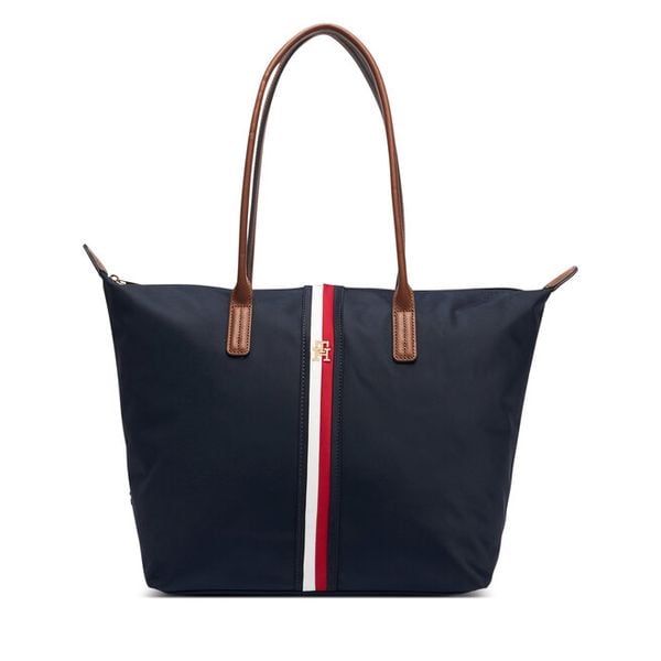 Torebka Tommy Hilfiger. Niebieskie shopper TOMMY HILFIGER, bez wzorów, bez dodatków. Za 449.99 zł.
