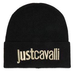 Czapka Just Cavalli. Czarne czapki Just Cavalli, bez wzorów. Za 344.99 zł.