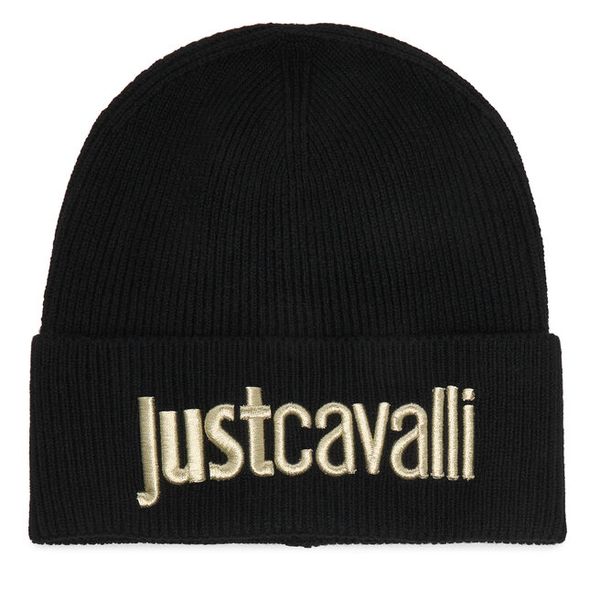 Czapka Just Cavalli. Czarne czapki Just Cavalli, bez wzorów. Za 344.99 zł.