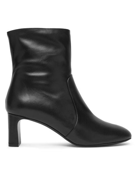 Stuart Weitzman Botki Babette Zip SL542 Czarny. Czarne botki Stuart Weitzman, bez wzorów, ze skóry, bez obcasa, na słupku, bez zapięcia. Za 1,749.00 zł.